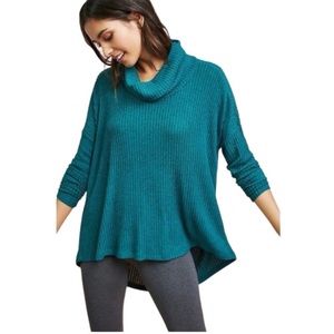 Saturday Sunday Anthropologie green cowl neck sweater M/L